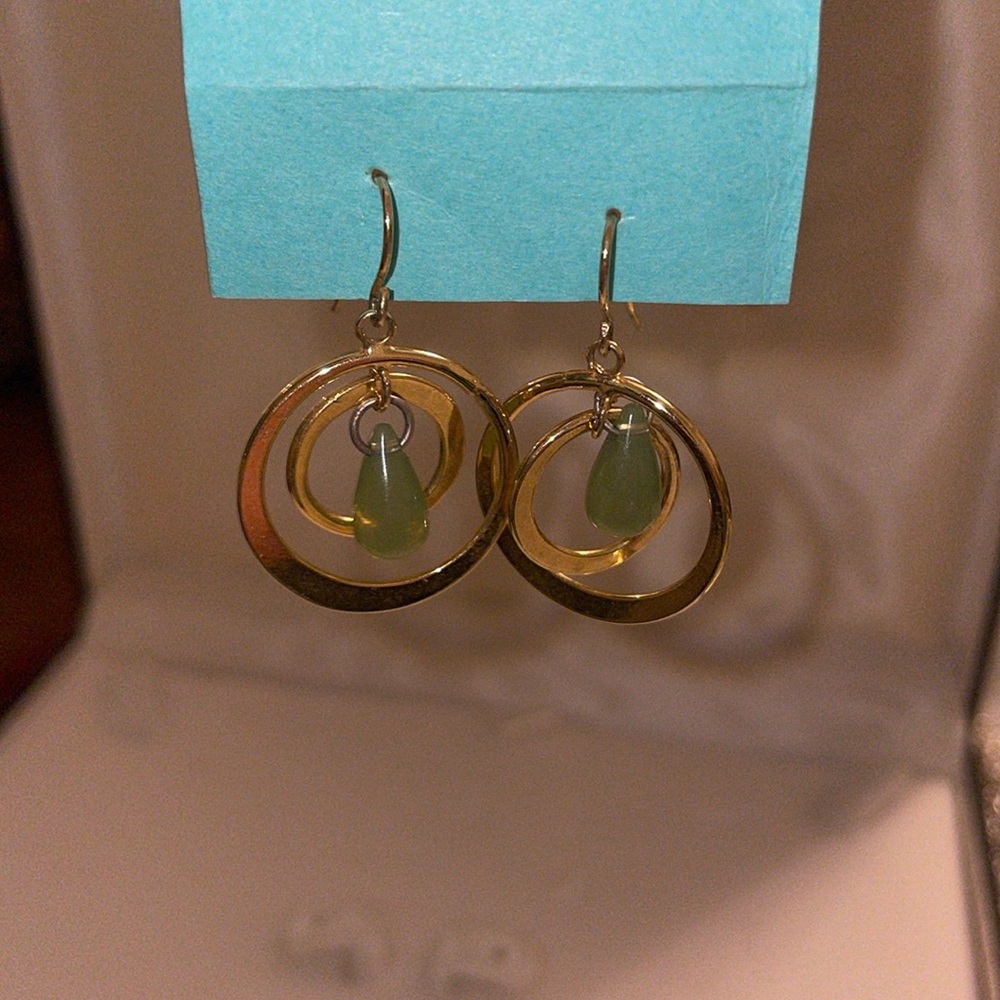 Vintage Gold and Jade earrings